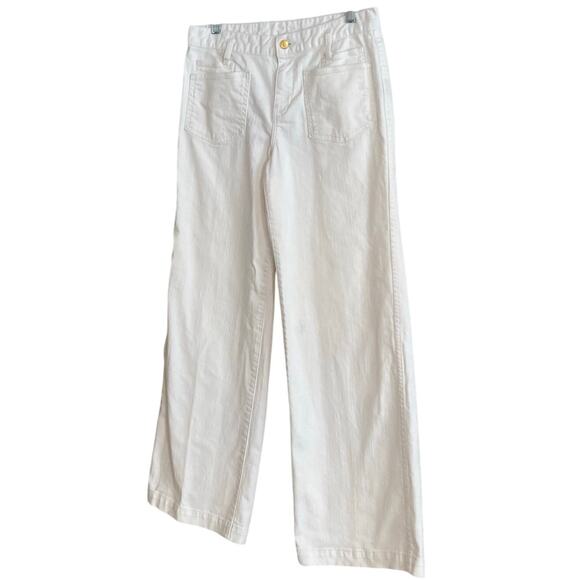 American Living White Cotton Denim Wide Leg Mid Rise Sailor Classic Jeans Sz 4 - Picture 16 of 16